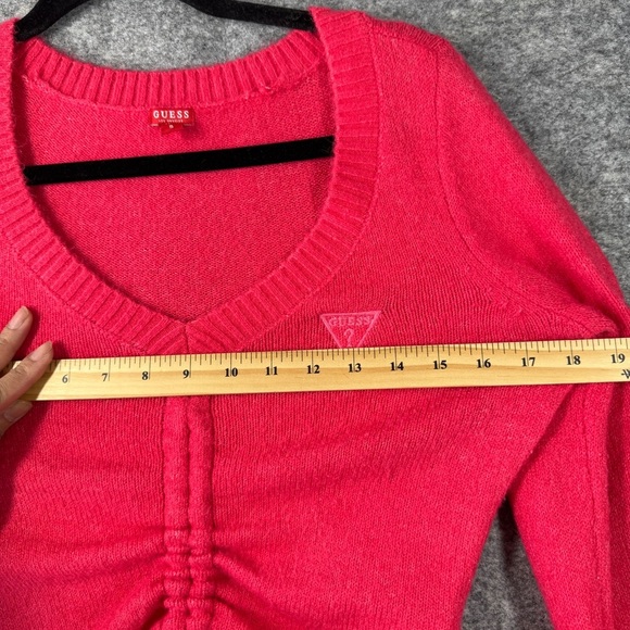 Guess Y2K Pink  Lace Up Sweater Barbie Core Pullover Cardigan Size Small - Picture 9 of 14
